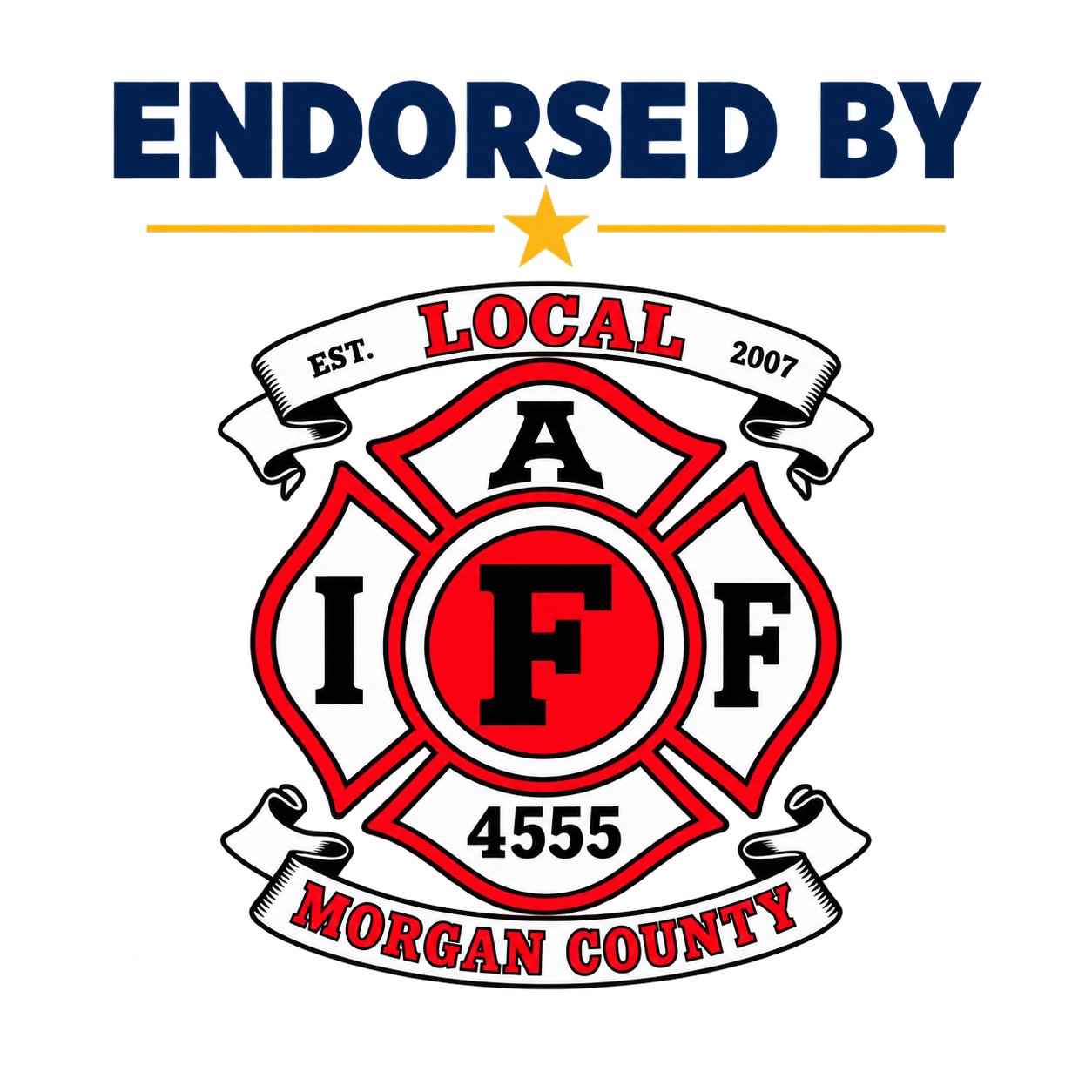 Morgan County Professional Firefighters Local 4555 emblem